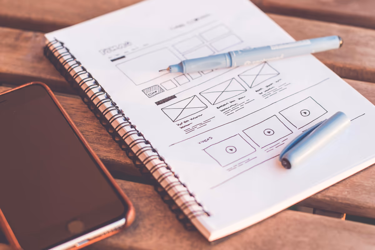a wireframe plan for a website